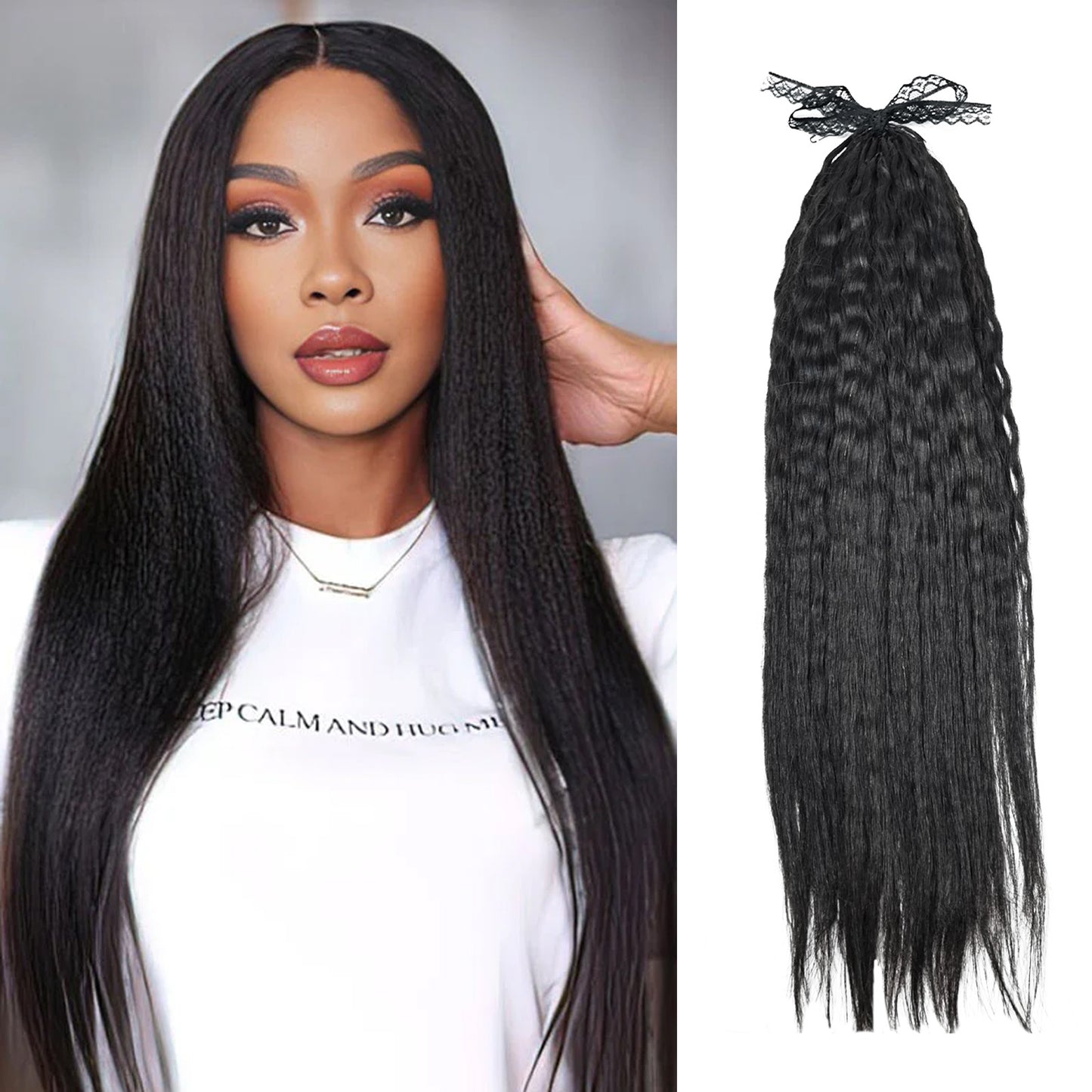 Crochet Hair Humain Vierges - Texture Kinky Straight